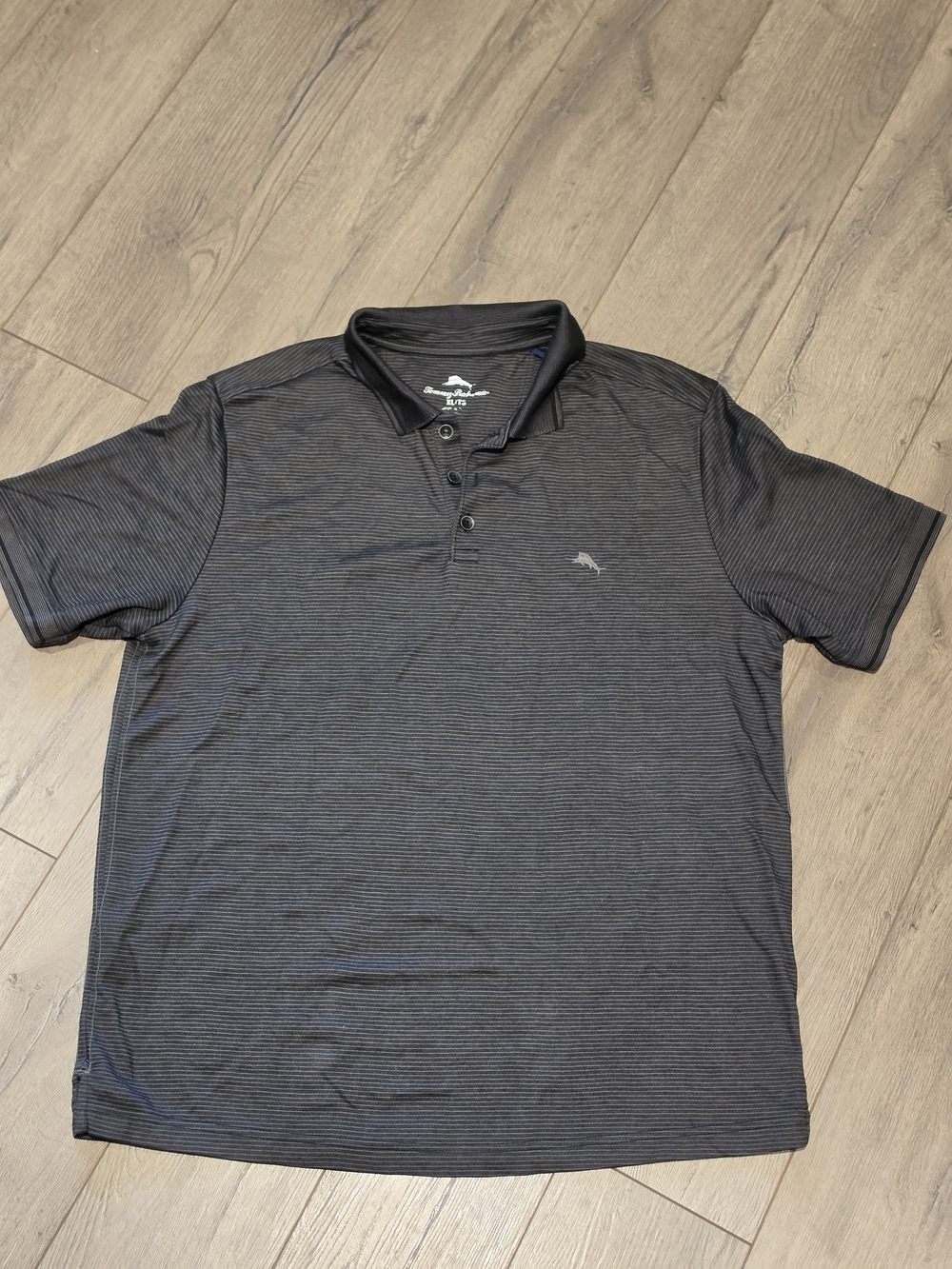 Tommy Bahama Men's Dark Gray Striped Polo